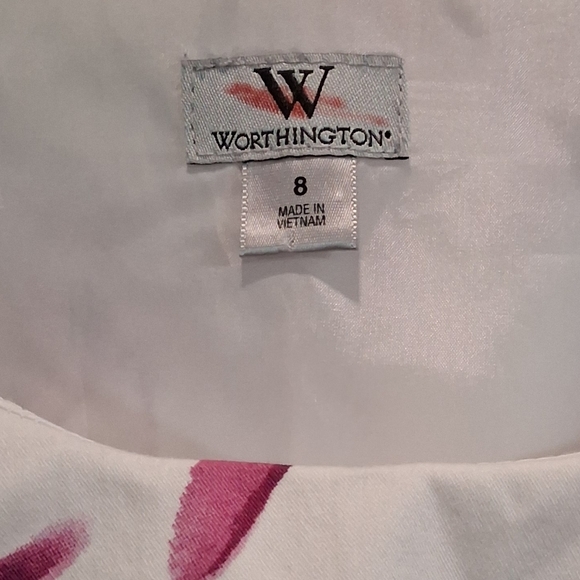 Worthington Purple and White Floral Y2K Sleeveless Women's Sheath Dress Size 8 - Picture 9 of 11